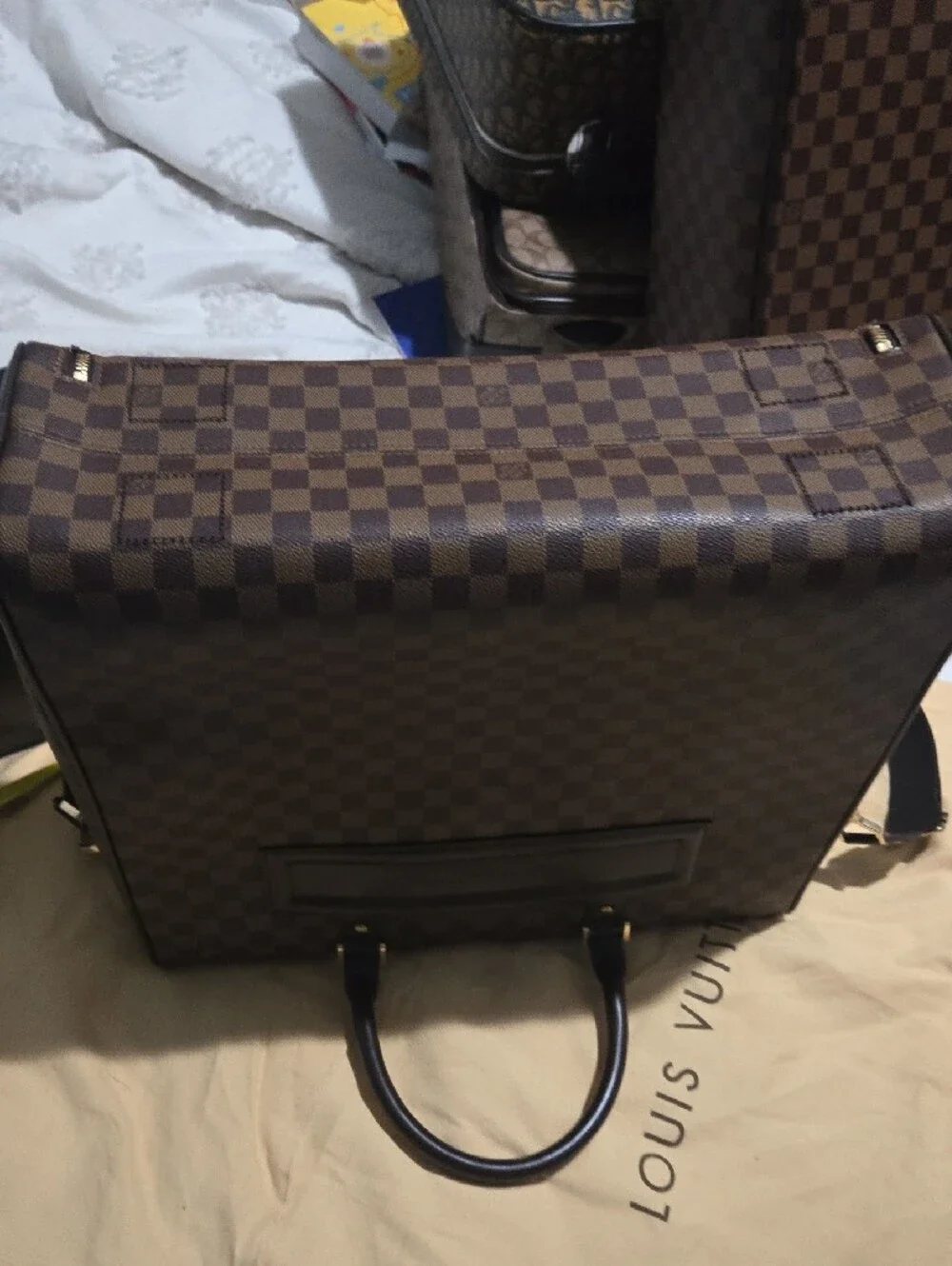 Louis Vuitton Brown Damier Check Luggage with Detachable Strap